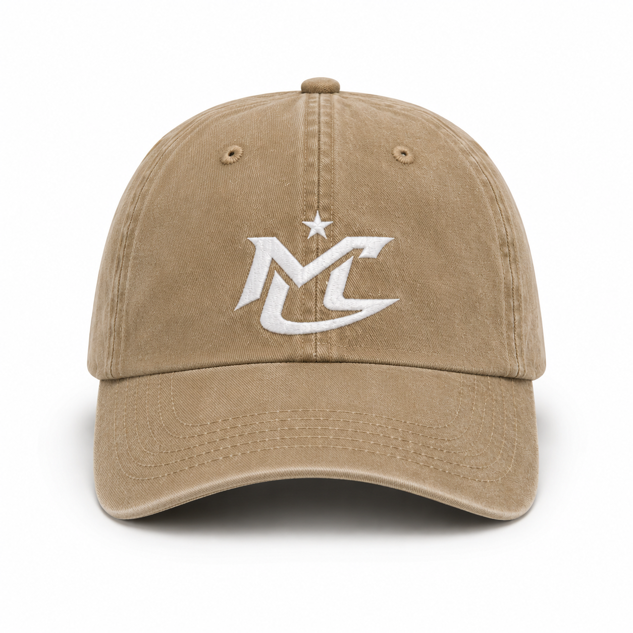 Washed Cotton Beige Cap