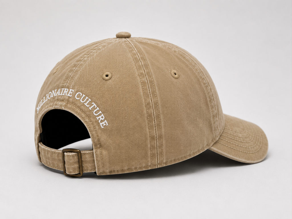 Washed Cotton Beige Cap