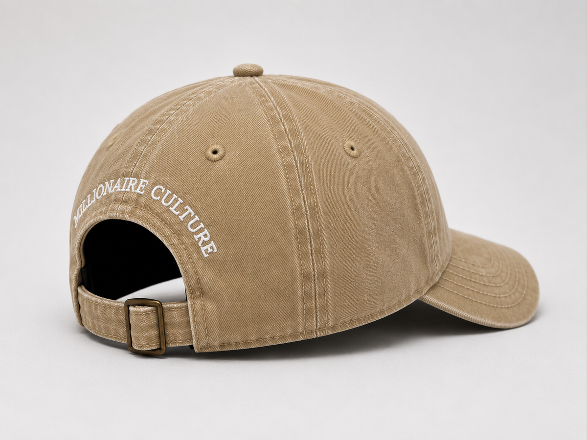 Washed Cotton Beige Cap