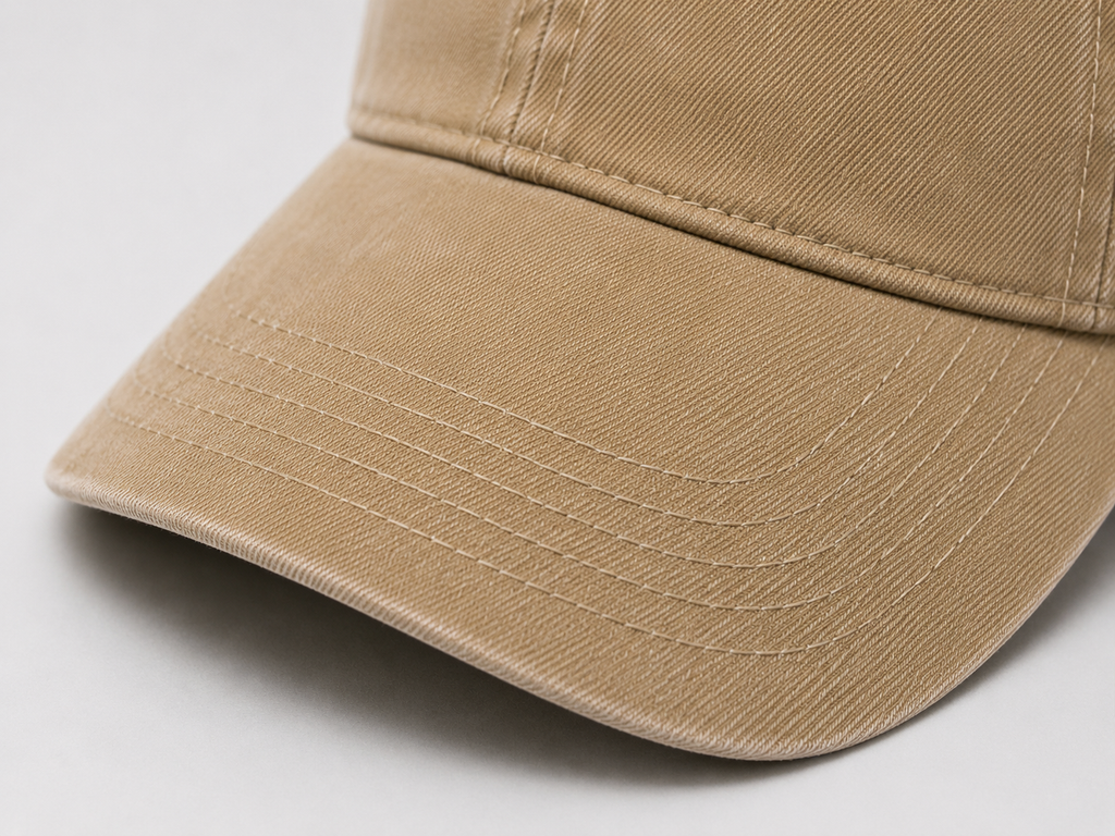 Washed Cotton Beige Cap