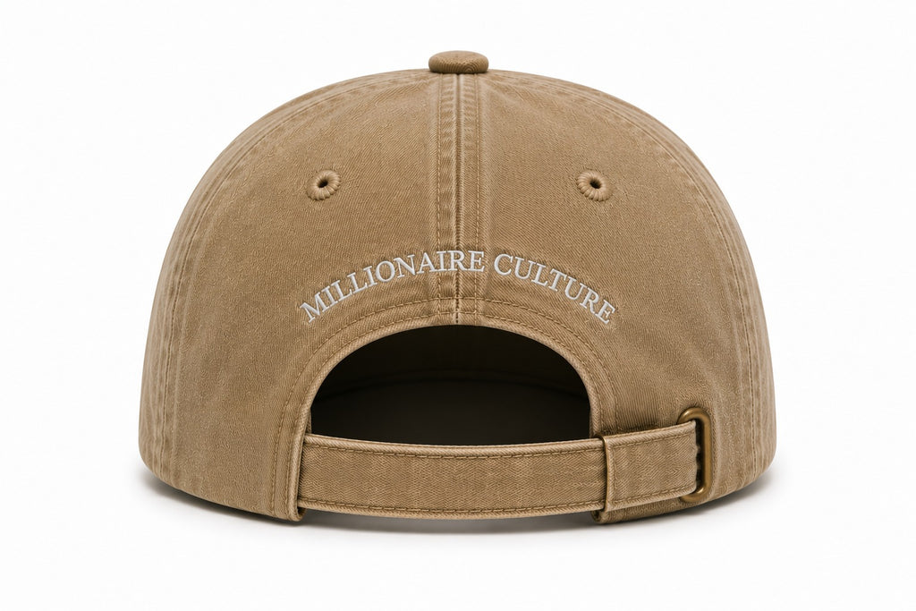 Washed Cotton Beige Cap