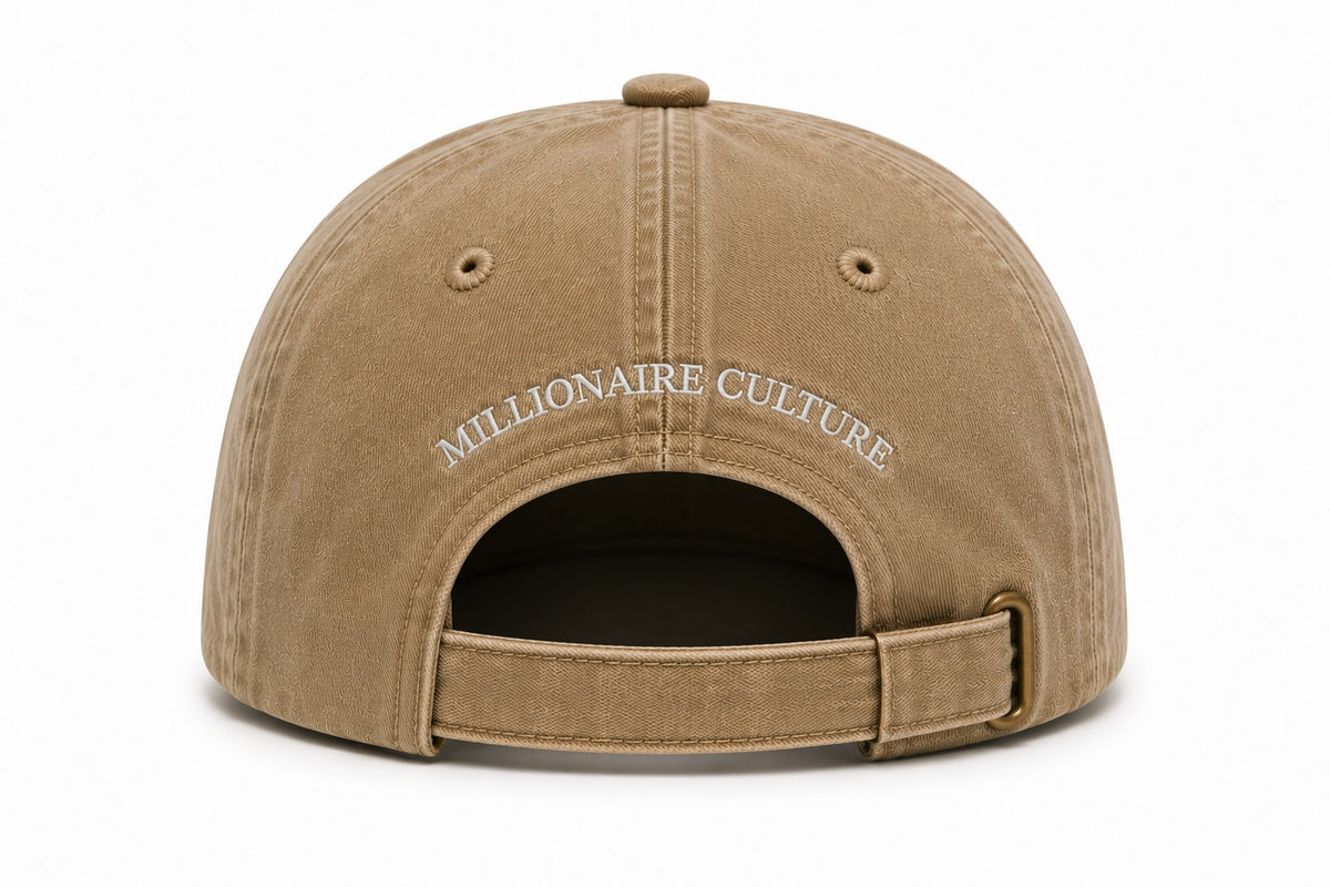 Washed Cotton Beige Cap