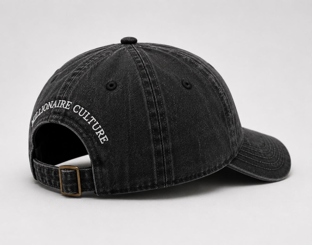 Washed Cotton Black Cap