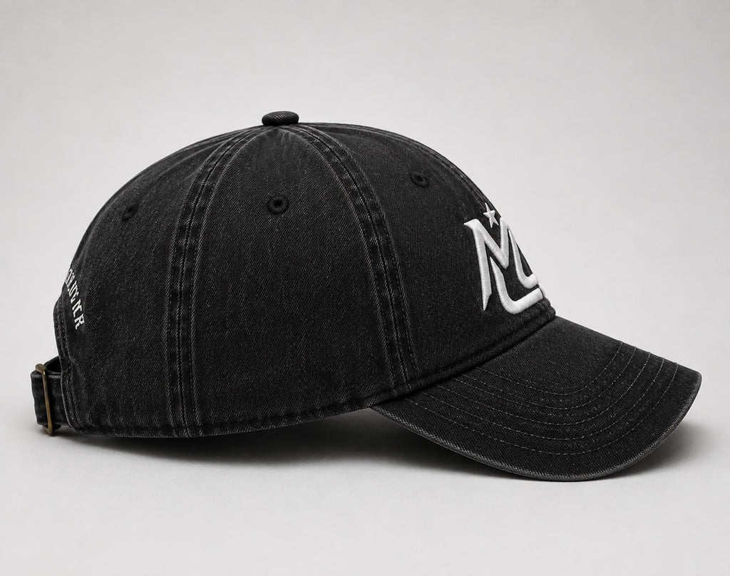 Washed Cotton Black Cap