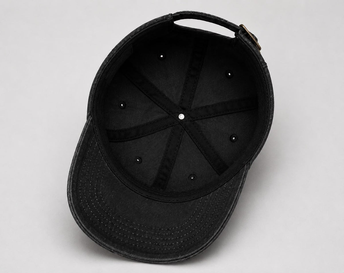 Washed Cotton Black Cap